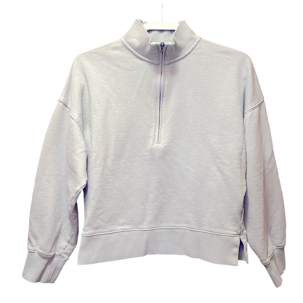Able Cynthia Zip Front Sweatshirt Baby Blue Size Medium